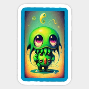 Chibi Cthulhu Loves You. Sticker